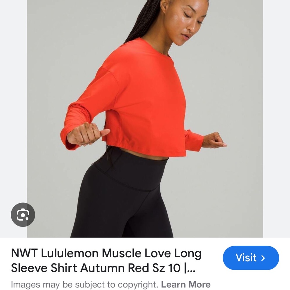 lululemon athletica Women's Orange Muscle Love Long Sleeve Top